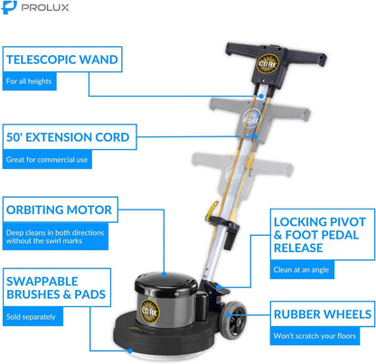 Prolux PLC13 13" Heavy Duty Single Pad Commercial Polisher Floor Buffer Machine Scrubber