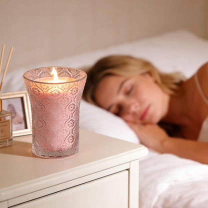 HAVITI Rose Scented Candle, Soy Jar Candles Gift Women,8 OZ Aromatherapy Pink Candles for Galentines Valentines Mother's Day, Bridal Shower, Home Decor