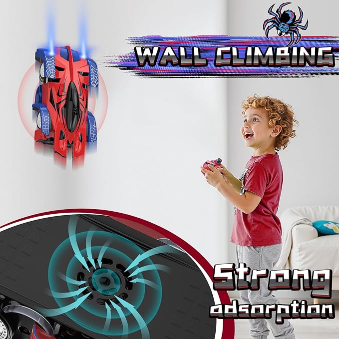 Wall Climbing Remote Control Car 360° Rotating RC Stunt Car with Headlight Rechargeable RC Cars Toys for 3 4 5 6 7 8-12 Year Old Boys Girls Kids