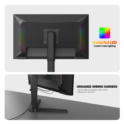 CRUA 27” 540Hz Gaming Monitor, IPS FHD(1920x1080P), AMD FreeSync, 120% sRGB, Height/Pivot/Rotating/Tilt Adjustable Vertical Monitor, HDMI 2.1 + DP 1.4, Wall Mount Install-Black