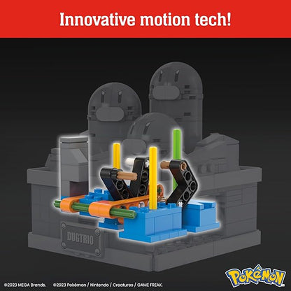MEGA Pokémon Building Toys Set Mini Motion Dugtrio with 350 Pieces Pop Up Motion 5 Inches Tall for Adult Collectors