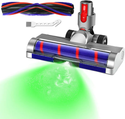 Lemige LED Green Light Head for Dyson V7 V8 V10 V11 V15 | Quick Release, Anti-Tangle Soft Brush Roller for All Floors