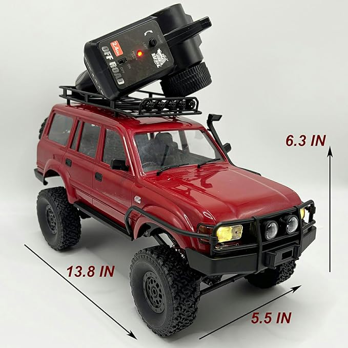 RC Crawler WPL C54-1 RC Truck 1/16 RC Rock Crawler 4x4 Remote Control Truck Off Road All Terrain RTR Proportional 260 Motor Upgraded Chassis and Gearbox Hobby RC Gift for Adults 2 Batteries