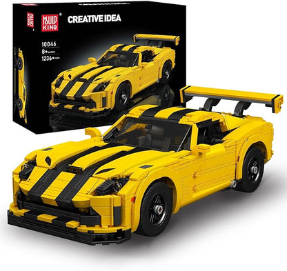 Mould King 10046 Supercar Building Block Kits Dodge Viper Car Model Building Sets MOC Car Gift for Kids/Adult Collections Enthusiasts 1236 Pieces