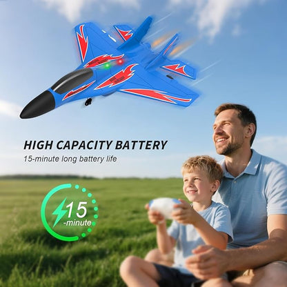 Foam Remote Control Wireless Airplanes RC Planes Remote Control Fighter Toys 2CH 2.4Ghz RC Fighter Jet with Light Hobby Rc Airplanes Easy to Fly for Kids Boys Adults(Yellow)