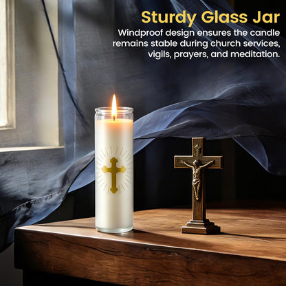 ARQRHTLY 10 Pcs Natural Soy Wax Prayer Candles 7 Day Devotional Candle in Glass 100 Hours Long Burn Time Religious Catholic Christian Spiritual Decor for Memorials Vigil Church Home Altar Bless Novena