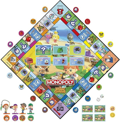 Monopoly Animal Crossing New Horizons Edition Board Game for Kids Ages 8 and Up Fun Game to Play for 2-4 Players Multicolor