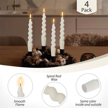 Gedengni Brown and White Taper Candle Brown Candlestick,8pcs Cute Candle Sticks Short Twisted Candlesticks Fancy Tapered Candles for Home Décor Weddings Holiday Women Gifts