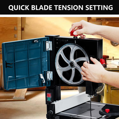 8-Inch Bandsaw, 3-Amp Band Saw, 1800FPM Benchtop Bandsaw with Removable Safty Key, 0-45 Tilting Range, Saw For Cutting Wood with Fence and Miter Gauge, Band Saws for Woodworking