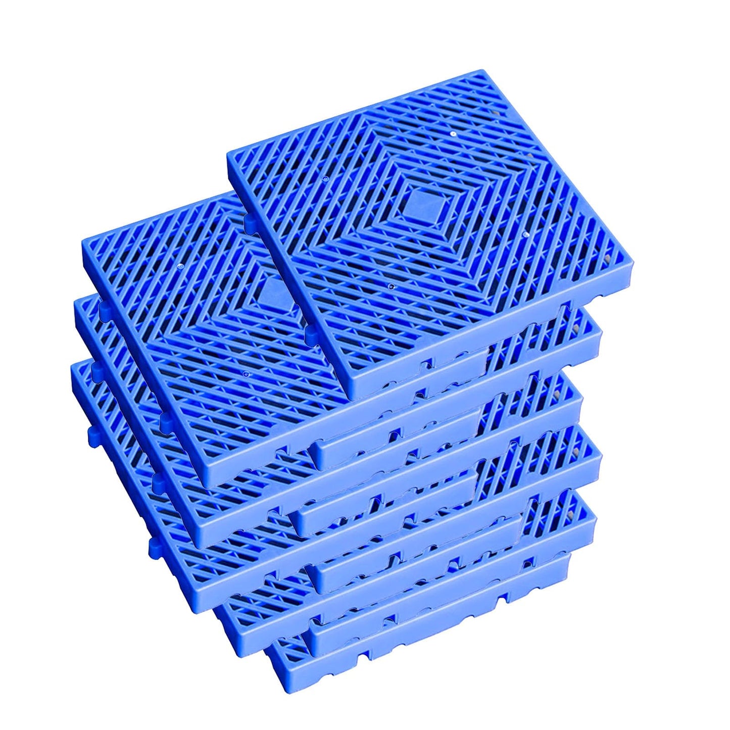LXSEHN Plastic Pallet, Waterproof Storage Grid Pad, Lightweight Nestable Floor Pallets, 10pcs HDPE Breathable Grids Article Racks for Garage Supermarket Basement,(15.7x15.7x2in)