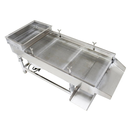 TECHTONGDA Straight Vibrating Sieve Screen Shaker Electric Linear Sifter Machine Stainless Steel One Layer One Motor 4mm Screen Size 11.8×29.5inch 110V