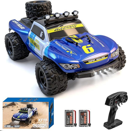 Remote Control Cars 1:18 RC Cars for Adults 40KM/H High-Speed RC Truck 4X4 All-Terrain Remote Control Truck RC Buggy with 2 Batteries IPX4 Waterproof 2.4GHz Remote Head Lights
