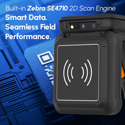 Rayoungtek Android Barcode Scanner UHF RFID Reader, Android 12 4+64GB, Built-in Zebra SE4710 Scanner Impinj E710 RFID Tag Reader, 4G Wireless Mobile Computer