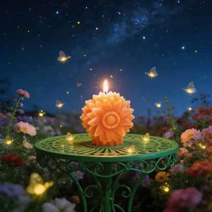 Sunflower Shaped Scented Candle,130G Handmade Clusters Aesthetic Soy Wax Aroma Decorative Candle for Table Photo Prop Valentine's Day Wedding Birthday,Prefect for Meditation Stress