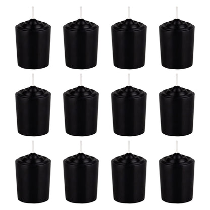Black Unscented 15 Hours Votive Candles Pack of 12