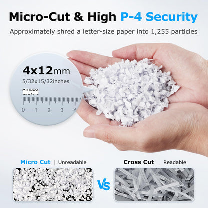 BONSEN 300-Sheet Auto Feed Paper Shredder, 60 Minutes Non-Stop Commercial Grade Heavy Duty Shredders for Office, 8.1 Gallon Micro Cut Document Shredder, P-4 Security Level,58dB Super Quiet