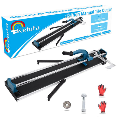 48-Inch Manual Tile Cutter, Laser Guided Precision, Tungsten Carbide Cutting Wheel, Ideal for Porcelain and Ceramic Tiles, Durable All-Steel Construction, Tile Cutting Machine