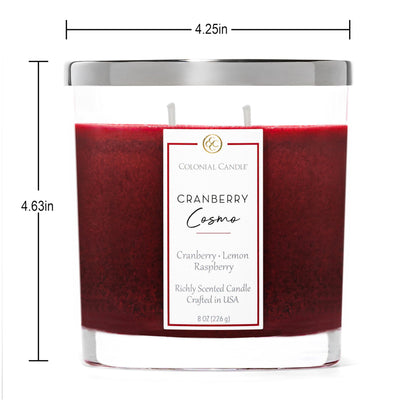 Colonial Candle Cranberry Cosmo Scented Candle Jar, Highly Fragranced Candles for Home Scented, Mottled Wax Candle, 2 Wick, 8 oz - Made in the USA