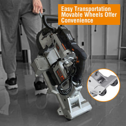 MAXXT 2-in-1 Band Saw with Table Saw Base, 10A 5-Inch Deep Cut Portable Band Saw, Lightweight Aluminum Body, Variable Speed, Handheld Multi-Purpose Portable Saw with Rolling Base for Metal & Wood