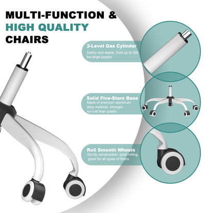 Mimoglad Office Chair, High Back Ergonomic Desk Chair with Adjustable Lumbar Support and Headrest, Swivel Task Chair with flip-up Armrests for Guitar Playing