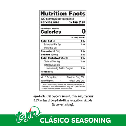 Tajin Clásico Rimmer, Mexican Chili Lime Spice Blend for Margaritas, Micheladas, Cheladas, Palomas, Bloody Marys, Beer, and Cocktails, Zesty Flavor Enhancer, 4.23 oz (Pack of 1)