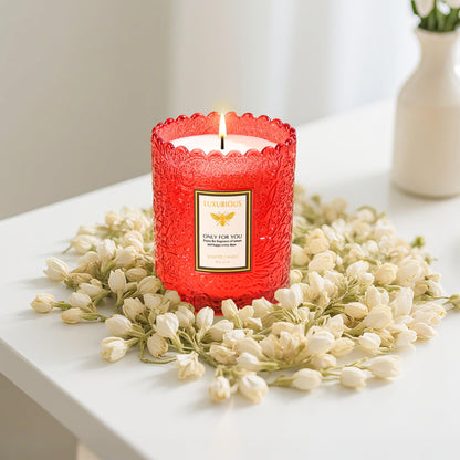 Jasmine Scented Candle, Candles for Home Scented, Luxury Jar Candle for Women, Candles Gifts for Women, Natural Soy Wax, 7 oz 40 Hours