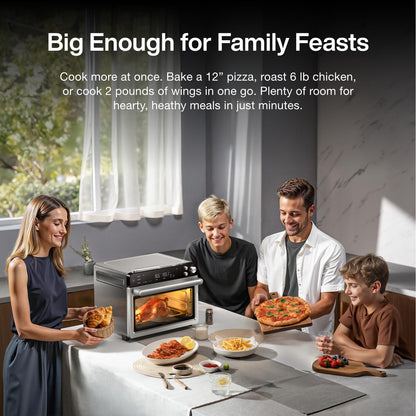 Typhur Sync Oven with Smart Wireless Meat Thermometer Probe, 12‑in‑1 Countertop Airfryer Toaster Oven Combo, 360° Turbo Convection, Dehydrator, Recipes & 5 Accessories, Large 27QT with Extra Wire Rack