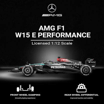 Voltz Toys Mercedes-AMG F1 W15 1:12 Scale RC Car – Officially Licensed Formula 1 Remote Control Race Car 2.4GHz for Boys Girls and Collectors (1:12 Mercedes-AMG F1 W15)