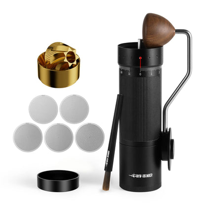 MHW-3BOMBER R3 Pro Manual Coffee Grinder, 2026 Upgraded Titanium Coated Conical Burr, External Adjustment Hand Grinder for Espresso & Pour Over, Professional Kit with 5 Sifting Screens, G5847B