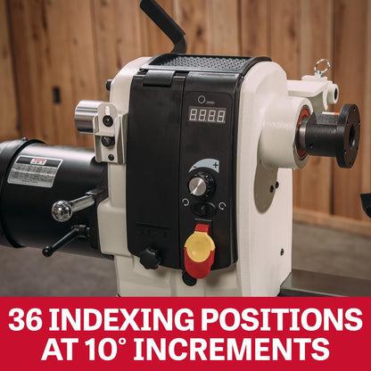 JET 18" x 40" EVS Variable Speed Woodworking Lathe, Reversible Wood Turning Machine, 2 HP, 230V 1Ph (JWL-1840EVS)