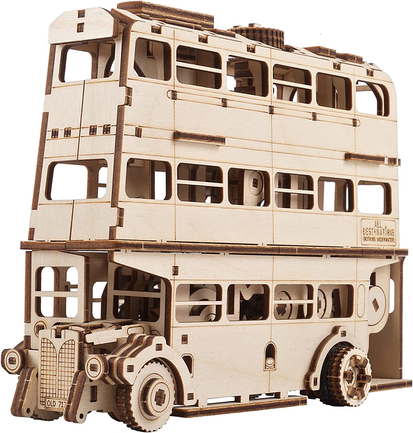 UGEARS Wooden 3D Puzzles for Adults - Harry Potter Knight Bus Wooden Model Building Kits with Spring-Powered Motor – Mechanical Harry Potter Puzzle DIY Crafts for Adults 268 Pcs