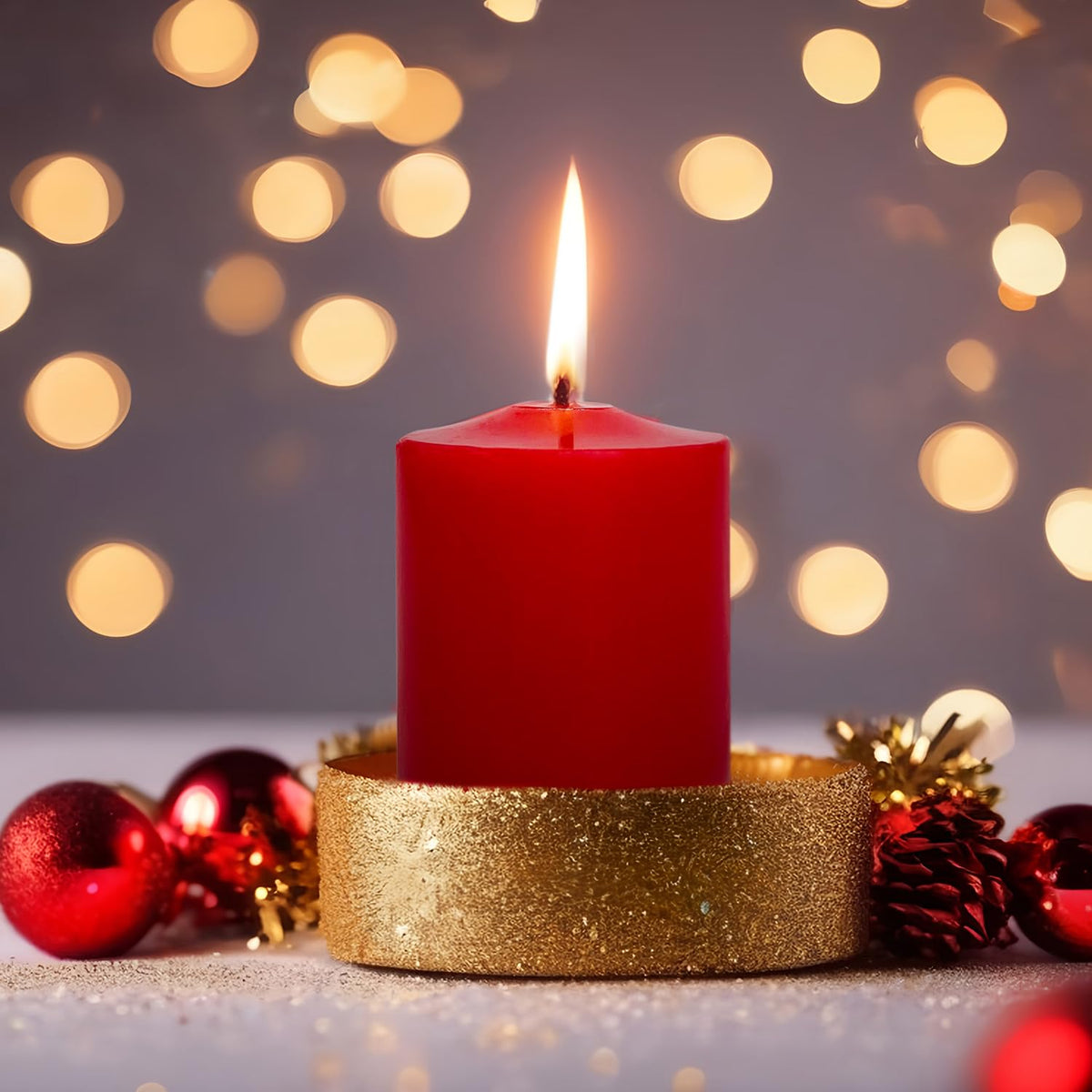 Red Votive Candles 15 Hour Burn Time Unscented Candles Votives Bulk Pack of 24 Small Pillar Candles