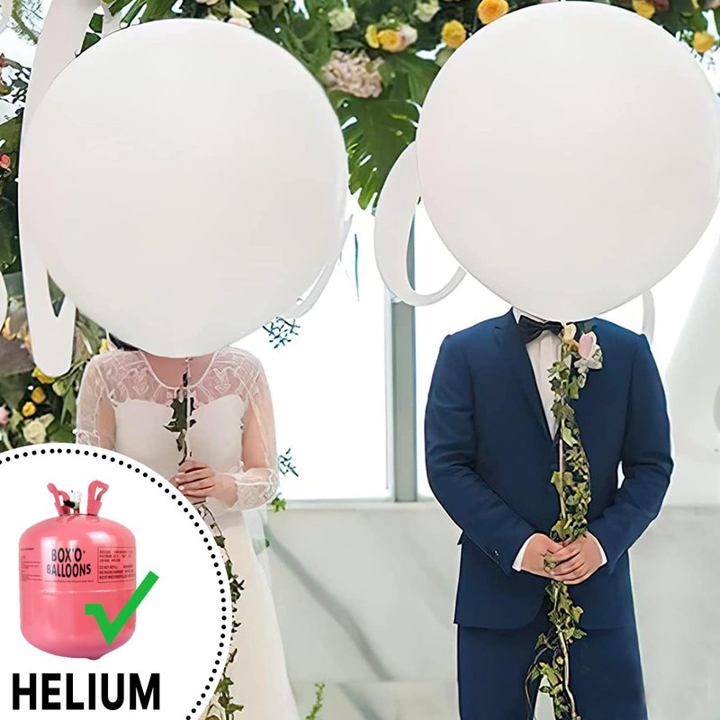 PartyWoo White Balloons 4pcs 36 Inch Extra Large Big Jumbo Giant Matte White Latex Helium Balloons for Wedding Bridal Graduation Engagement Baby Shower Birthday Tea Party Decorations White-Y13
