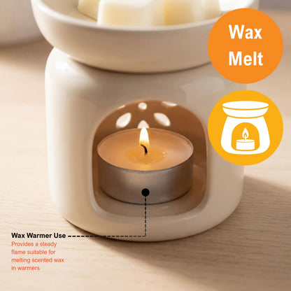 PAMI Premium Long-Lasting with 8 Hours Burning Time Unscented Round Tealight Candles [50-Pack] - Paraffin Tealights with Beautiful Flame- Perfect for Votive Candle Holders