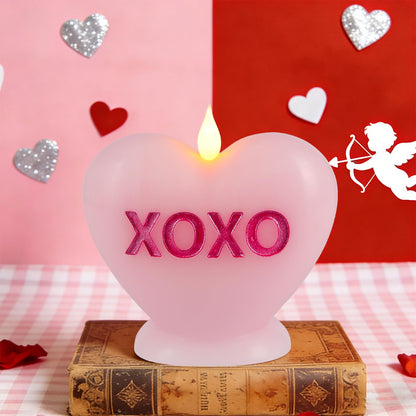 Sariiraw Valentine Heart Shaped Flameless Candle with Remote & Timer - Romantic LED Mood Light, Battery Operated for Valentine's Day, Anniversary & Home Decor (Pink)