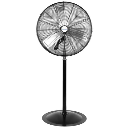BILT HARD 6450 CFM 24" High Velocity Pedestal Oscillating Fan, 3-Speed Adjustable Height Industrial Floor Fan with Aluminum Blades, Metal Shop Fan for Commercial, and Garage