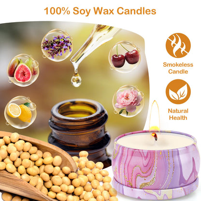 Candles Gifts for Women, 6 Pack Scented Candles for for Home Scented, Natural Soy Wax Aromatherapy Candle Gift Set for Christmas, Friends Birthday, Mothers Day, Teacher Appreciation Gifts