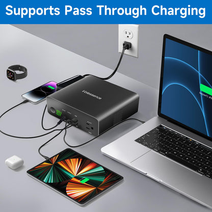 Volessence 40000mah Laptop Power Bank | AC/USB-C/USB-A Battery Backup for Laptops: MacBook Pro/iPad Pro/Dell/HP/Surface | Cameras: Canon/Nikon/DSLR/DJI Drones | Smart Devices: iPhone/Samsung