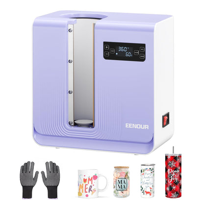 EENOUR Auto Tumbler Heat Press Machine, Automatic Rotating Tumbler Press, Pressure Setting Mug Press for Seamless Print, Even Heating Cup Press, for 11-32oz Sublimation Tumblers, Mugs, Glasses