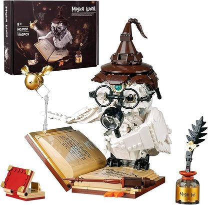 Ideas Magic World Owl Building Set Compatible with Lego Animal MOC Potter Toy with 1162 PCS Collectible Harry Bird Model with Light Effect for Adults Fans for Boys and Girls Aged 8+