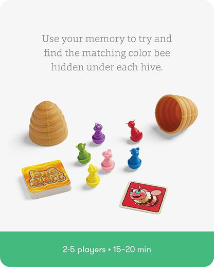 SimplyFun Bee Alert - A Matching Game for Kids That Tests Your Memory and Patience While Learning How to Take Turns - Educational Learning Game - 2 to 5 Players - for Kids Ages 5 &amp Up
