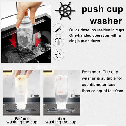 Single Bowl Kitchen Sinks With Cup Washer，stainless steel sink,undermount drop in kitchen sink,Single Bowl Stainless Steel Workstation Bar Sink with Rinser, for home Hotel Cafe Restaurant