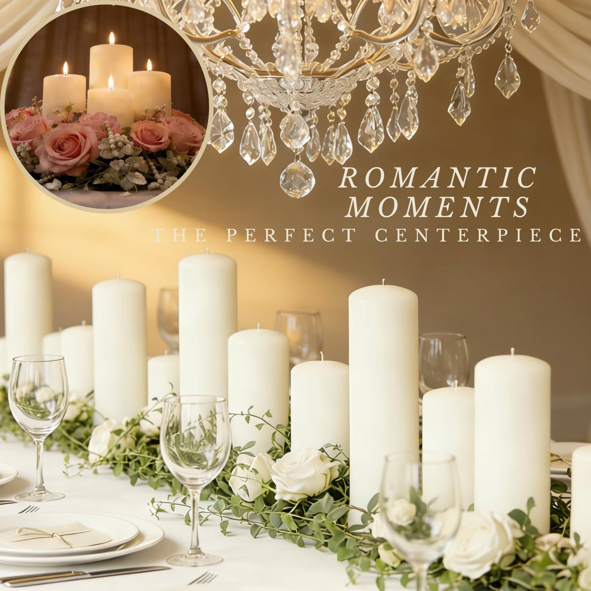 Trxvxo 12 Pcs White Pillar Candles Bulk Set, 3 Different Lengths 3 x 3/6/8 Inch (4 Each), Dripless Unscented Smokeless,Hurricane Candles,Gives You a Better Atmosphere When Organizing an Event Party.