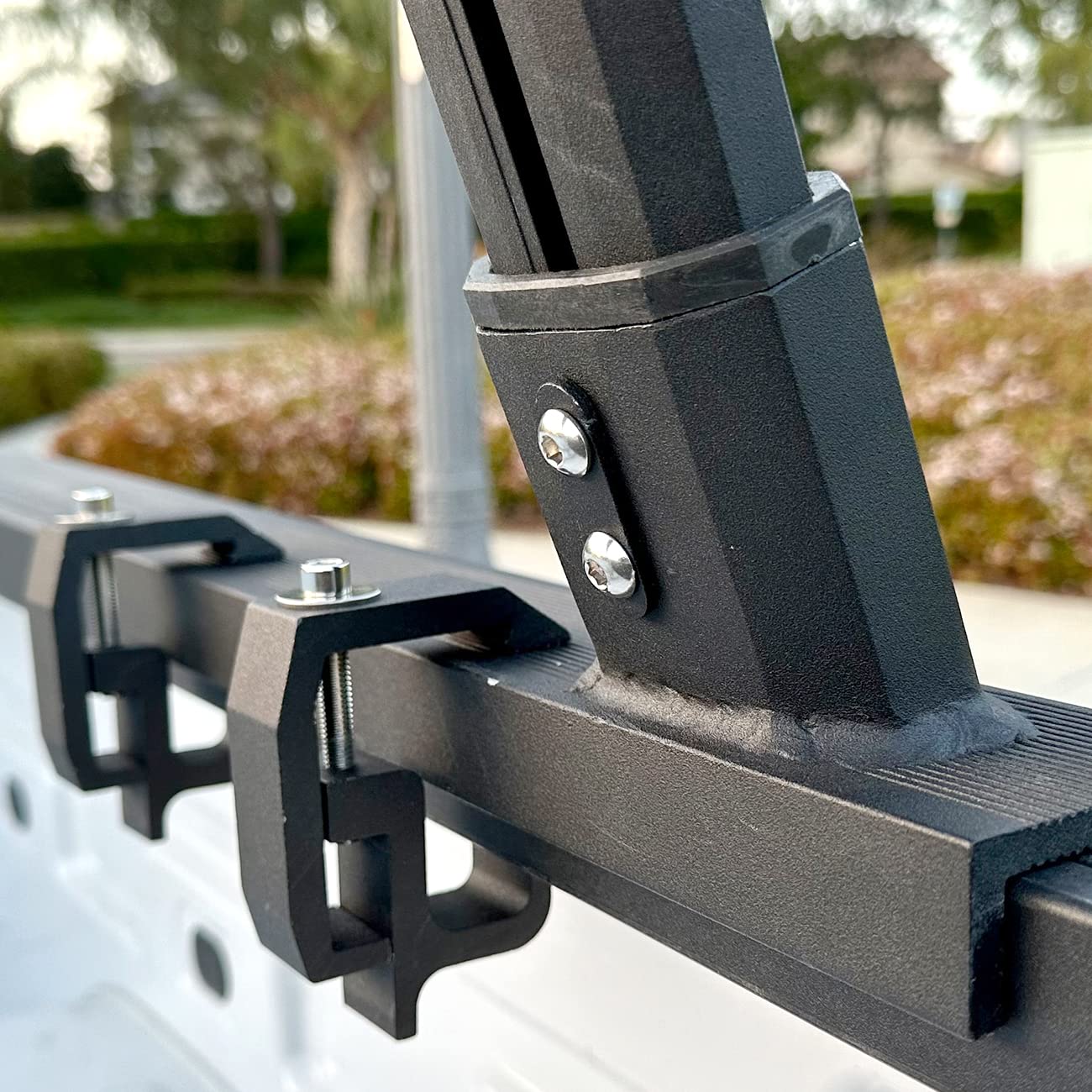MaxxHaul Universal Aluminum Truck Ladder Lumber Pipe Contractor Rack - 500 lb Capacity 17" Mid Height with Mounting Clamps No-Drill Installation for Pickup Trucks - Crossbar Sold Separately