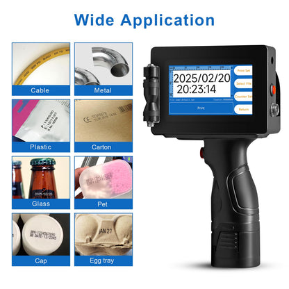 PEKOKO LB100S Intelligent Portable Hand Jet Handheld TIJ Thermal Inkjet Printer 12.7mm Online QR Bar Batch Date Number Coding Machine for Carton Box,Food Package,Drink Bottle