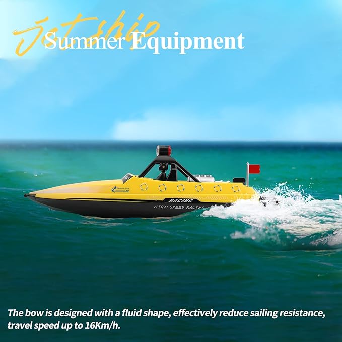 GoolRC RC Jet Boat WLtoys WL917 16km/h High Speed Remote Control Boat 2.4Ghz RC Jet Toys Storage Bag Led Lights Low Battery Warning Gift for Teens Adults