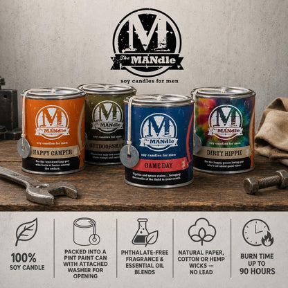 ECO CANDLE CO. The Mandle Soy Candle for Men - Scents of Melon & Tea - Dirtbag, 15 oz. Paint Can - 100% Soy Wax, No Lead, Hand Poured, Phthalate Free, Made from Midwest Grown Soybeans