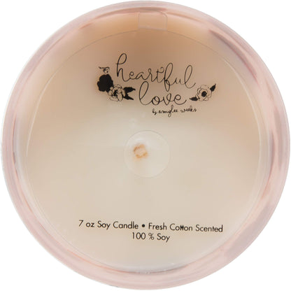Pavilion Gift Company 28119 7 Oz 100% Soy Wax Glass Jar Candle with Metal Lid-Fresh Cotton Scent Nana You are Loved, Pink