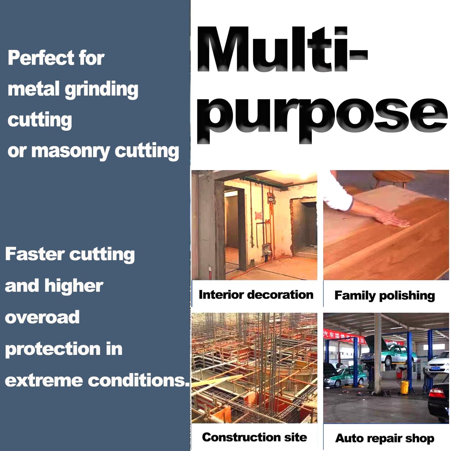 Air Angle Grinder, 4-1/2 inch Grinder Tools with Grinding and Cutting Wheels, Wet Grinder Machine for Marble, Granite, Stone, also for Cutting, Grinding, Polishing and Rust Removal