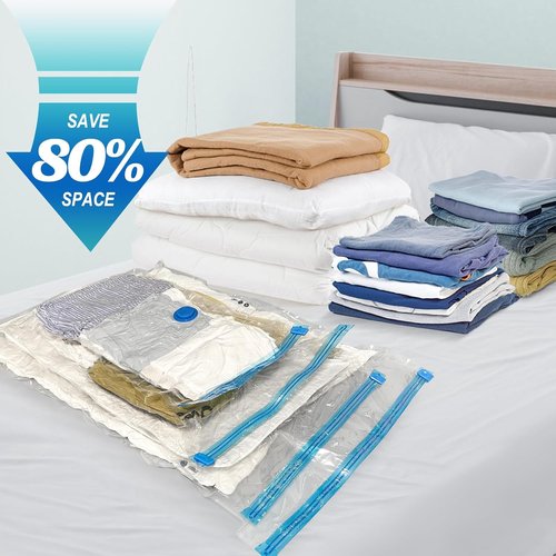 Fygrip Vacuum Storage Bags - Space-Saving Seal Bags with Hand Pump for Clothing & Blankets | 20 Combo Set